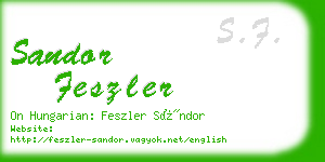 sandor feszler business card